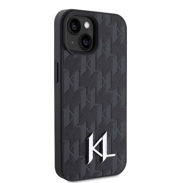 Karl-Lagerfeld-Leather-Monogram-Hot-Stamp-Metal-Logo-telefontok-fekete-iPhone-15-iPhone-14-iPhone-13-3