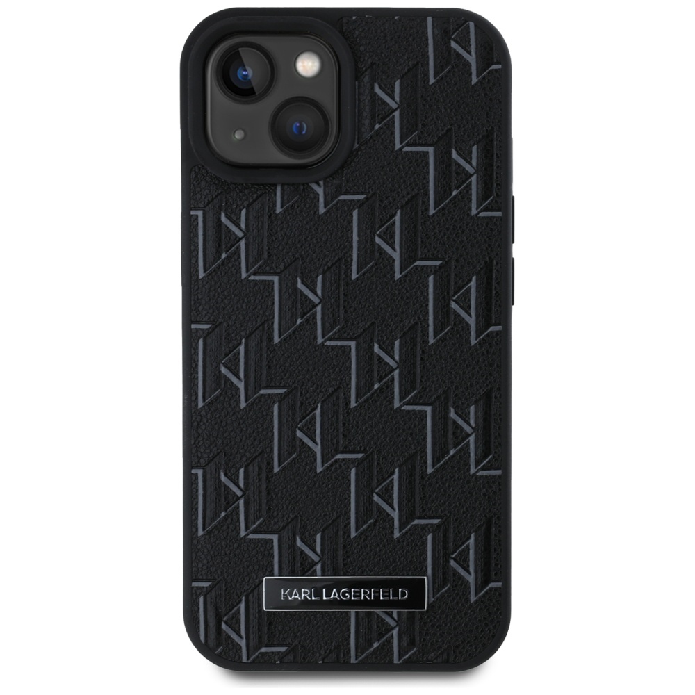 Karl-Lagerfeld-Leather-Monogram-Metal-Logo-telefontok-fekete-iPhone-15-iPhone-14-iPhone-13-2