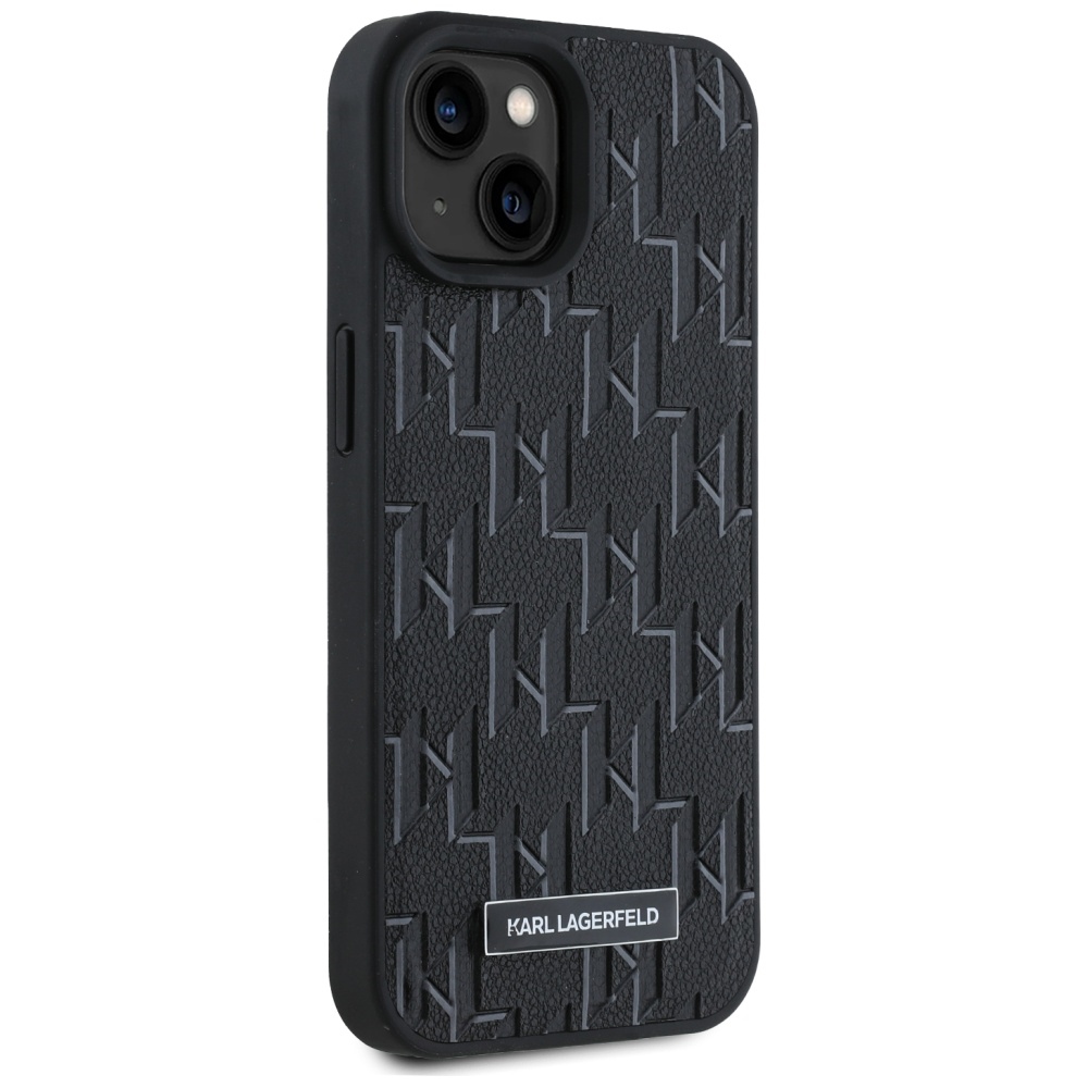 Karl-Lagerfeld-Leather-Monogram-Metal-Logo-telefontok-fekete-iPhone-15-iPhone-14-iPhone-13-3