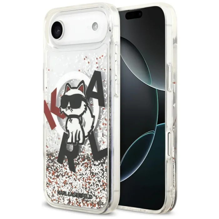 Karl Lagerfeld Liquid Glitter Choupette telefontok átlátszó - iPhone 17 Air