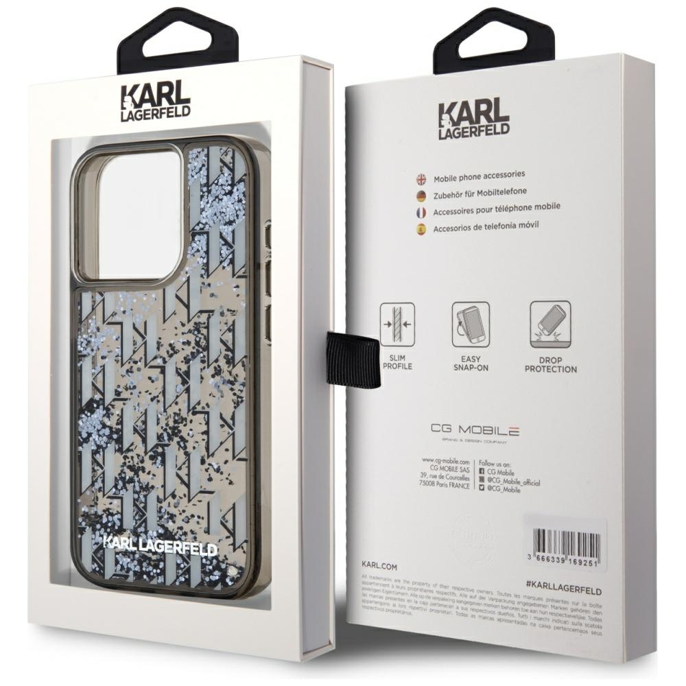 Karl-Lagerfeld-Liquide-Glitter-telefontok-fekete-iPhone-15-Pro-7