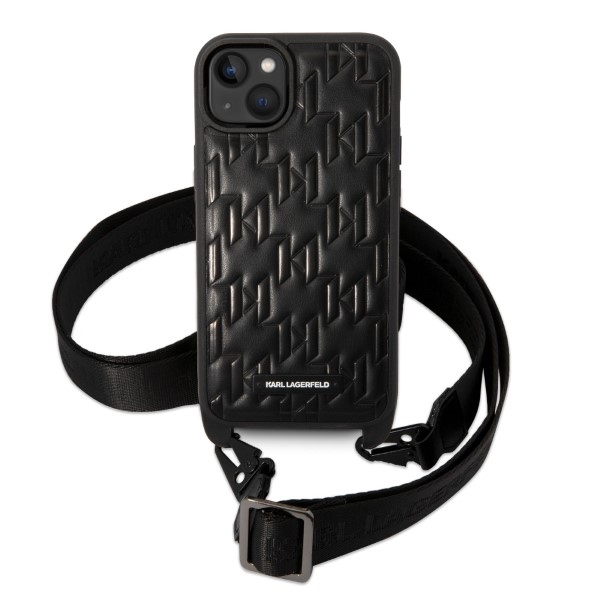 Karl-Lagerfeld-Monogram-Plaque-Logo-Strap-telefontok-fekete-iPhone-14-Plus-1