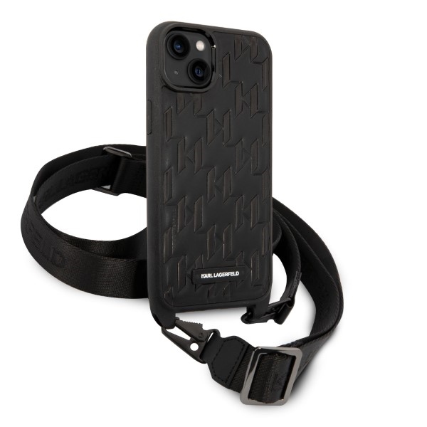Karl-Lagerfeld-Monogram-Plaque-Logo-Strap-telefontok-fekete-iPhone-14-Plus-2
