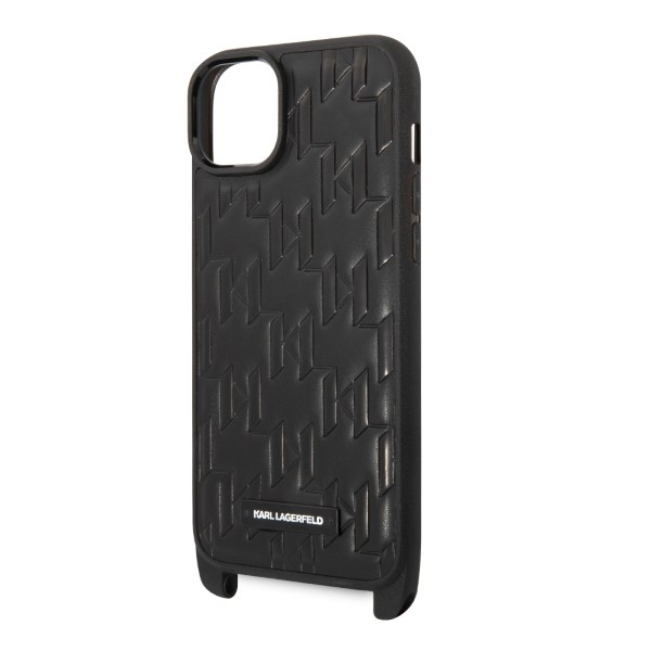 Karl-Lagerfeld-Monogram-Plaque-Logo-Strap-telefontok-fekete-iPhone-14-Plus-4