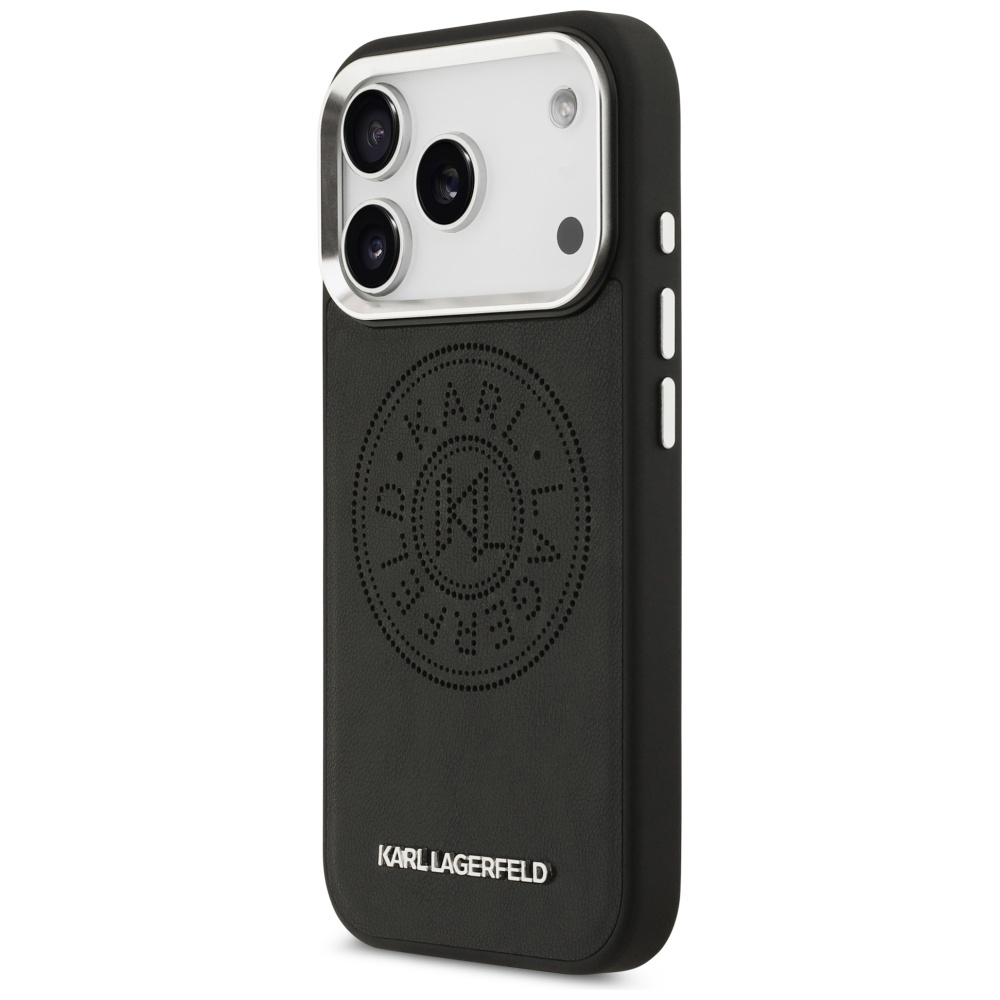 Karl-Lagerfeld-Point-Metal-Logo-MagSafe-telefontok-fekete-iPhone-17-Pro-1
