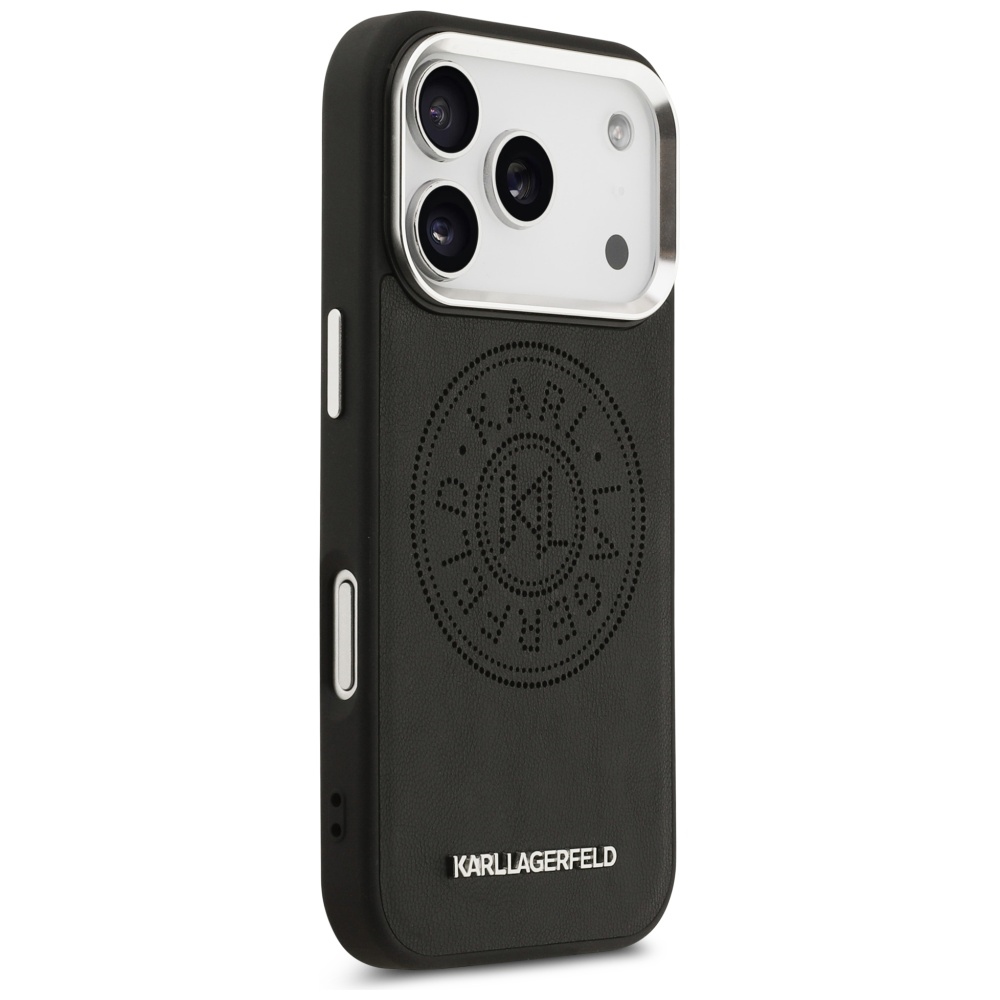 Karl-Lagerfeld-Point-Metal-Logo-MagSafe-telefontok-fekete-iPhone-17-Pro-3