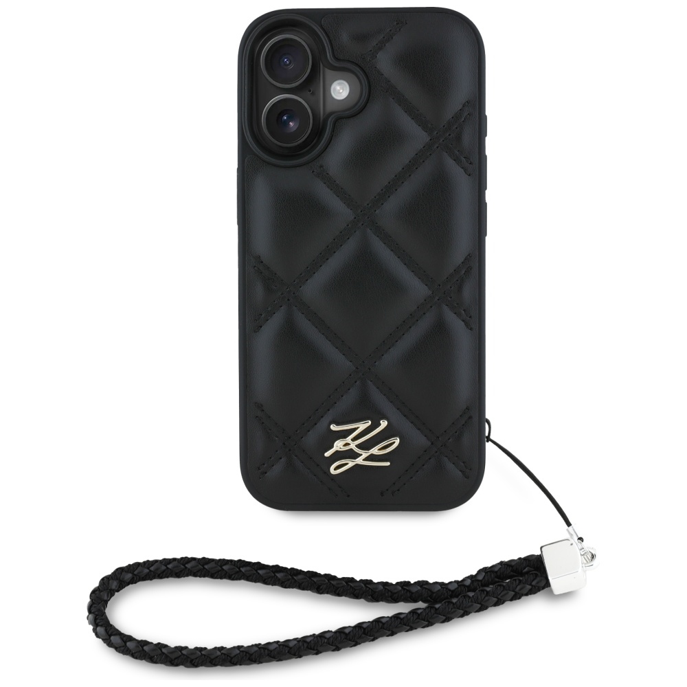 Karl-Lagerfeld-Quilted-Initial-Logo-Chain-Strap-telefontok-fekete-iPhone-16-1