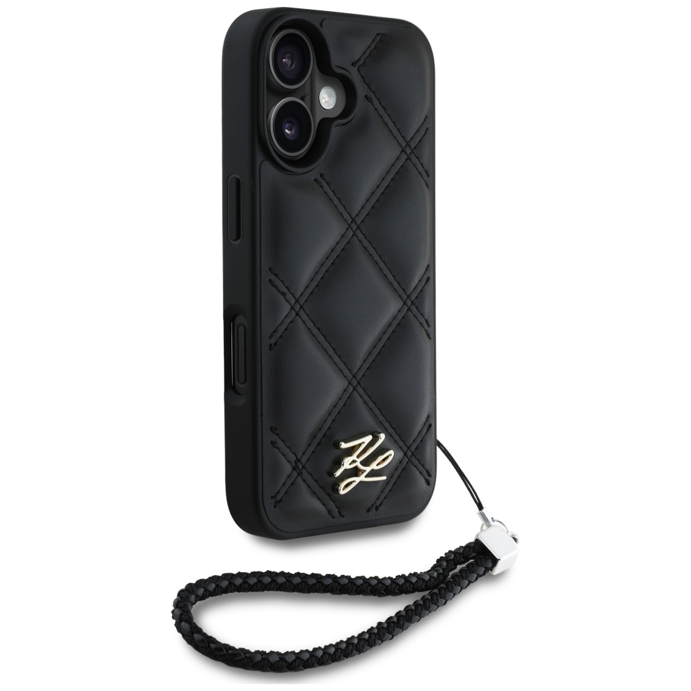 Karl-Lagerfeld-Quilted-Initial-Logo-Chain-Strap-telefontok-fekete-iPhone-16-2