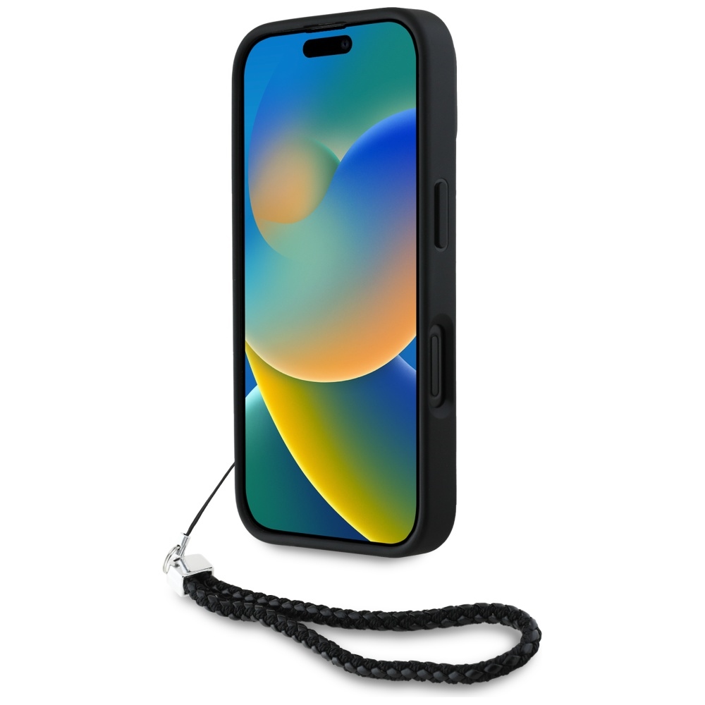 Karl-Lagerfeld-Quilted-Initial-Logo-Chain-Strap-telefontok-fekete-iPhone-16-3