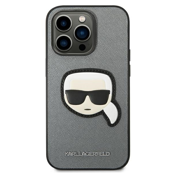Karl-Lagerfeld-Saffiano-Karls-Head-Patch-telefontok-ezust-iPhone-14-Pro-Max-2