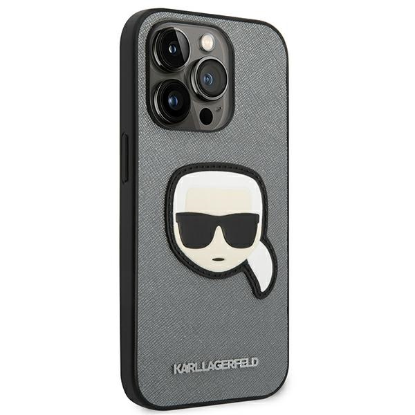 Karl-Lagerfeld-Saffiano-Karls-Head-Patch-telefontok-ezust-iPhone-14-Pro-Max-3