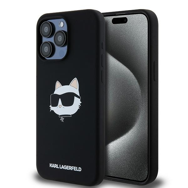 Karl Lagerfeld Silicone Choupette Head MagSafe telefontok fekete - iPhone 15 Pro