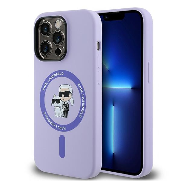 Karl Lagerfeld Silicone Karl&Choupette Heads telefontok viola - iPhone 14 Pro
