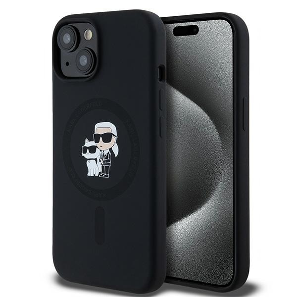 Karl Lagerfeld Silicone Karl&Choupette MagSafe telefontok fekete - iPhone 15 | iPhone 14 | iPhone 13