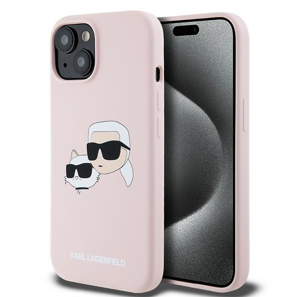 Karl Lagerfeld Silicone Karl&Choupette MagSafe telefontok rózsaszín - iPhone 15 | iPhone 14 | iPhone 13