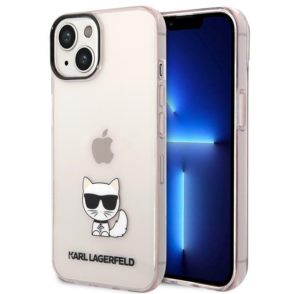 Karl Lagerfeld Transparent Choupette Body telefontok rózsaszín - iPhone 14 Plus