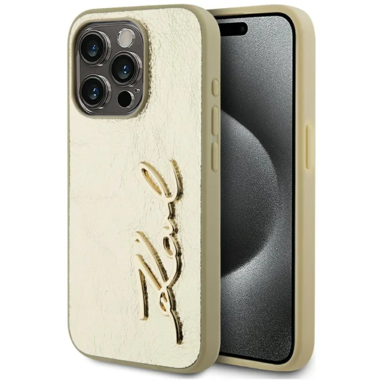 Karl Lagerfeld Wrinkled telefontok arany - iPhone 15 Pro Max