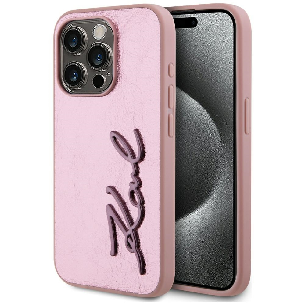 Karl Lagerfeld Wrinkled telefontok rózsaszín - iPhone 15 Pro Karl Lagerfeld Wrinkled telefontok rózsaszín - iPhone 15 Pro