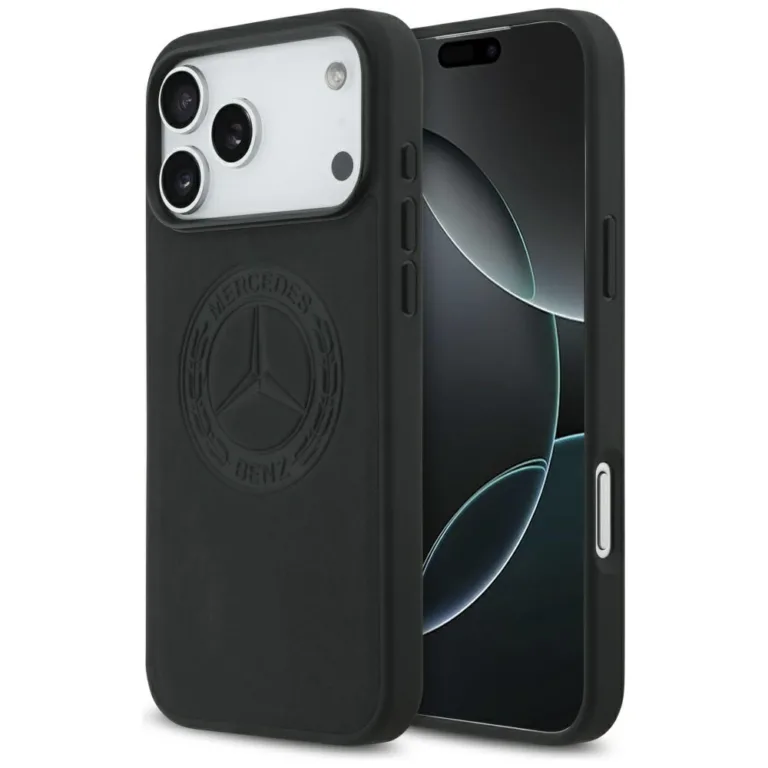Mercedes Leather Vintage Logo MagSafe telefontok fekete - iPhone 17 Pro Max