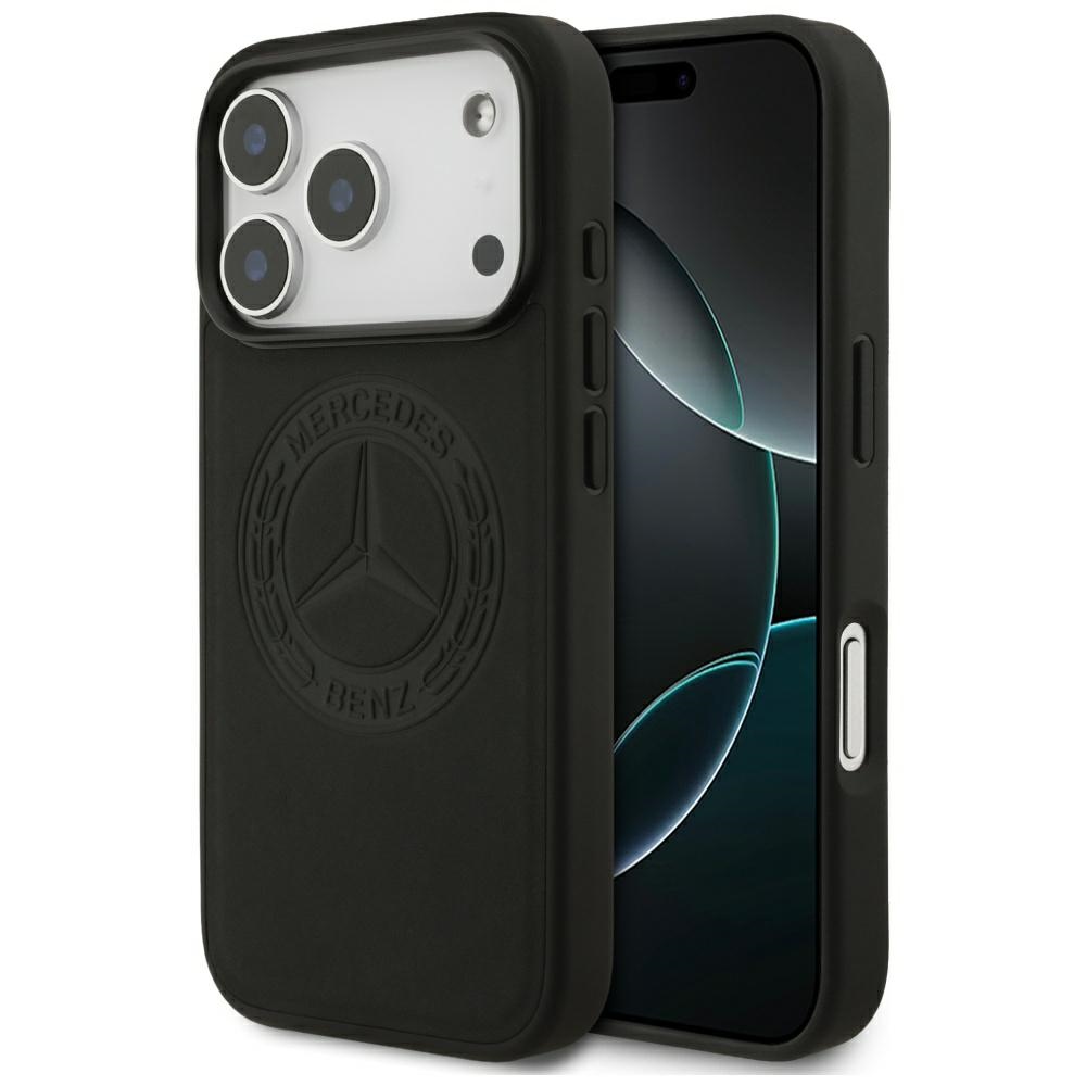 Mercedes Leather Vintage Logo MagSafe telefontok fekete - iPhone 17 Pro Mercedes Leather Vintage Logo MagSafe telefontok fekete - iPhone 17 Pro