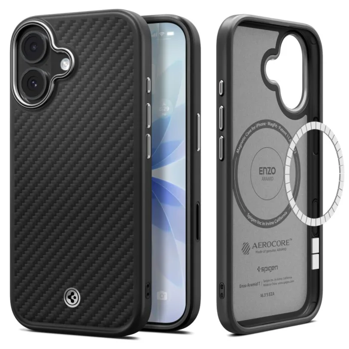 Spigen Enzo Aramid telefontok ezüst - iPhone 17