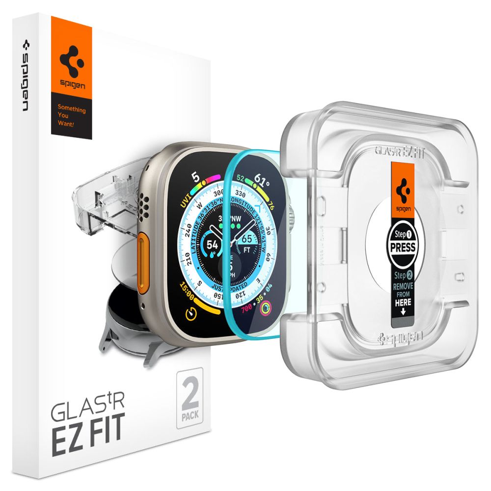 Spigen Glas.tR EZ Fit edzett üveg – Apple Watch Ultra / Ultra 2 (49 mm) – (2 db)