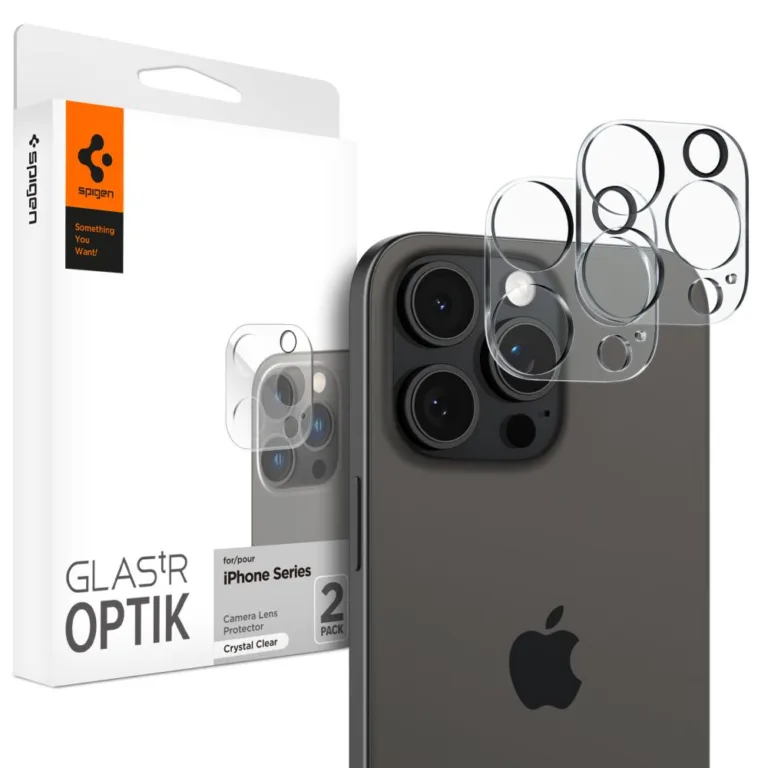 Spigen Optik.tR kamera lencsevédő – iPhone 14 Pro / 14 Pro Max / 15 Pro / 15 Pro Max / 16 Pro / 16 Pro Max – átlátszó (2 db)