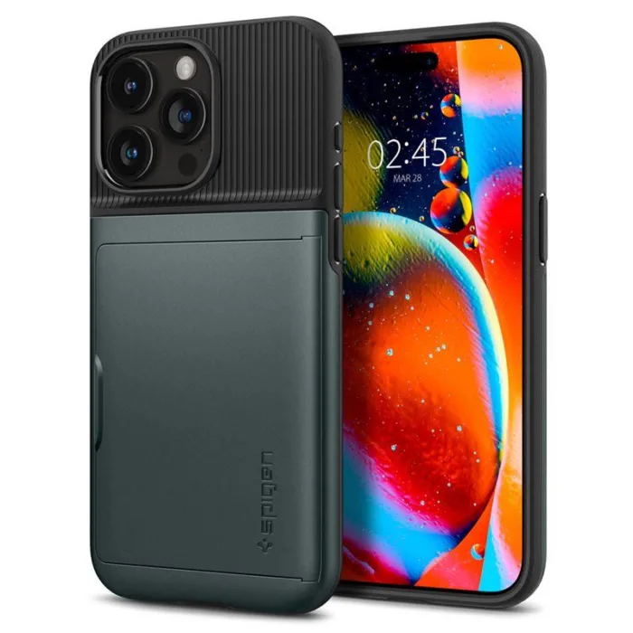 Spigen Slim Armor CS telefontok zöld - iPhone 15 Pro Max