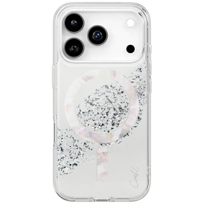 Uniq Coehl Crystelle Magclick töltéses tok iPhone 17 Pro – ezüst
