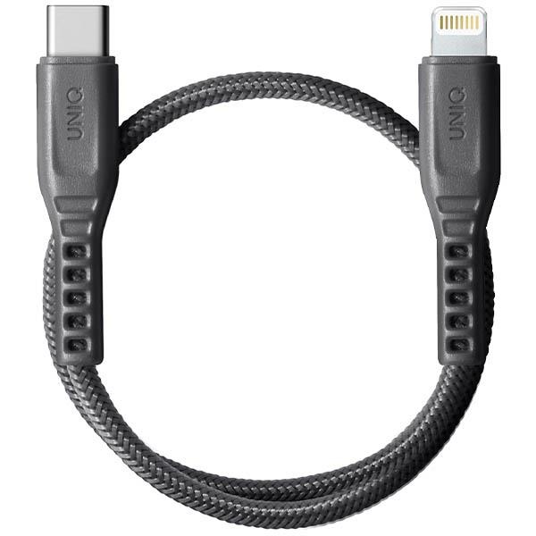 Uniq Flex USB-C / Lightning nylon kábel 18W 30 cm – szürke