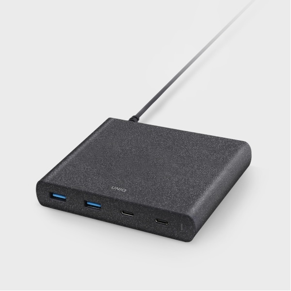 Uniq Surge Collective 90W HUB – 2× USB-A QC 3.0 / 2× USB-C PD 3.0 – fekete