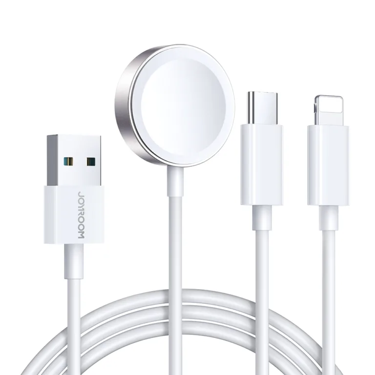 oyroom S – 3 az 1-ben mágneses töltőkábel USB-A – Lightning / USB-C 1.2 m – fehér