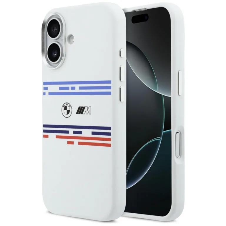BMW M Silicon Horizontal Line MagSafe telefontok iPhone 17 – fehér