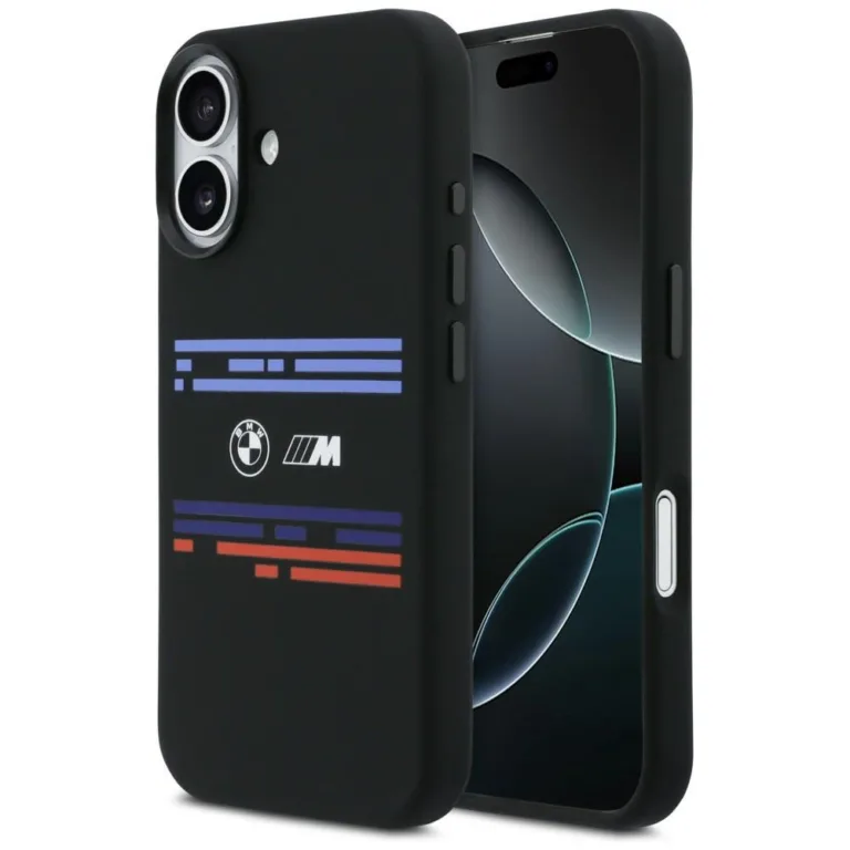 BMW M Silicon Horizontal Line MagSafe telefontok iPhone 17 – fekete