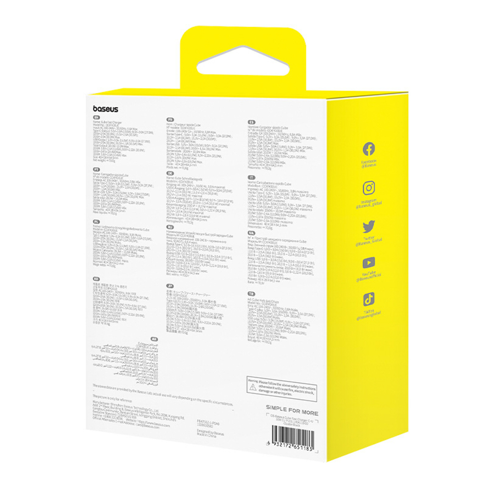 Baseus-Cube-Pro-30W-USB-C-USB-A-fali-tolto-–-fekete-7