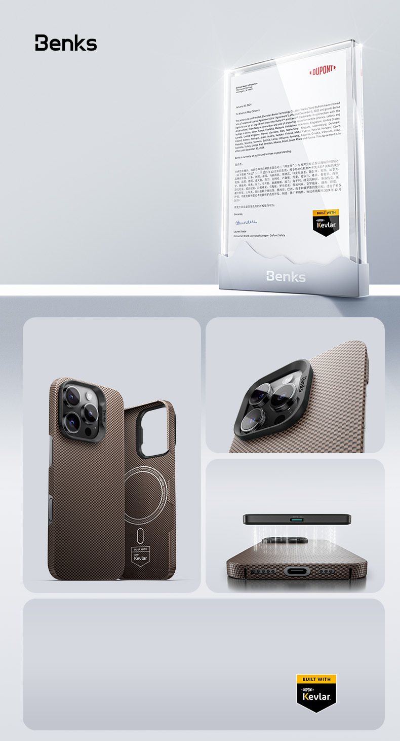 Benks-Magnetic-Armor-Tint-Kevlar-1000D-telefontok-iPhone-16-Pro-Max-–-arany-7