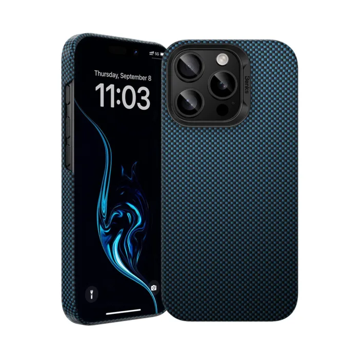 Benks Magnetic Armor Tint Kevlar 1000D telefontok iPhone 16 Pro Max – kék