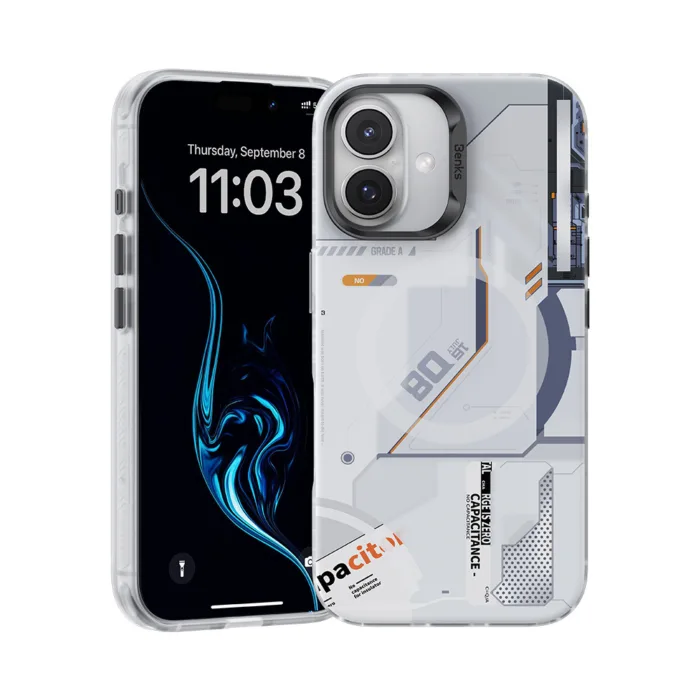 Benks Magnetic Mecha Series telefontok iPhone 16 Plus – fehér