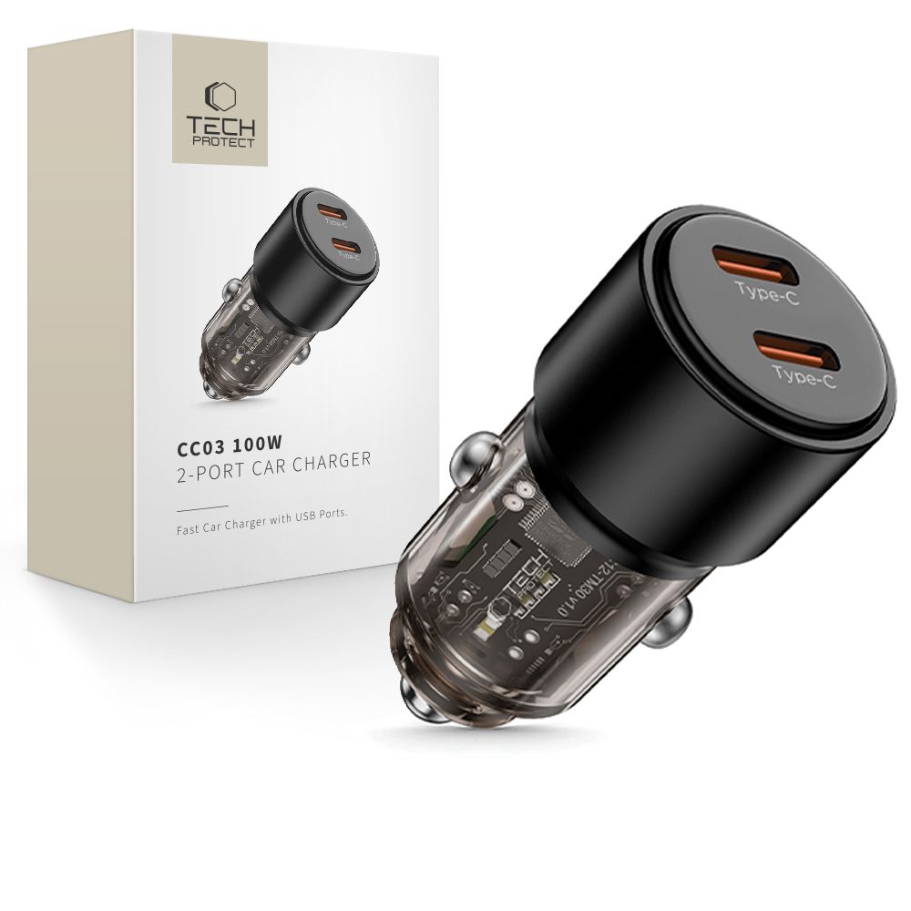 CC03 2-port autós töltő – fekete CC03 2-port autós töltő – fekete
