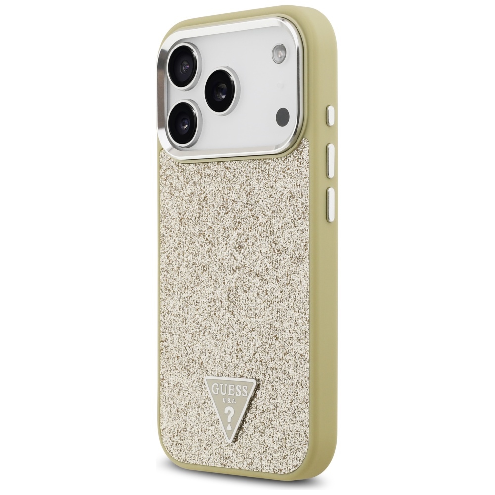 Guess-Glitter-Triangle-Logo-MagSafe-Case-for-iPhone-17-Pro-Gold-arany-1