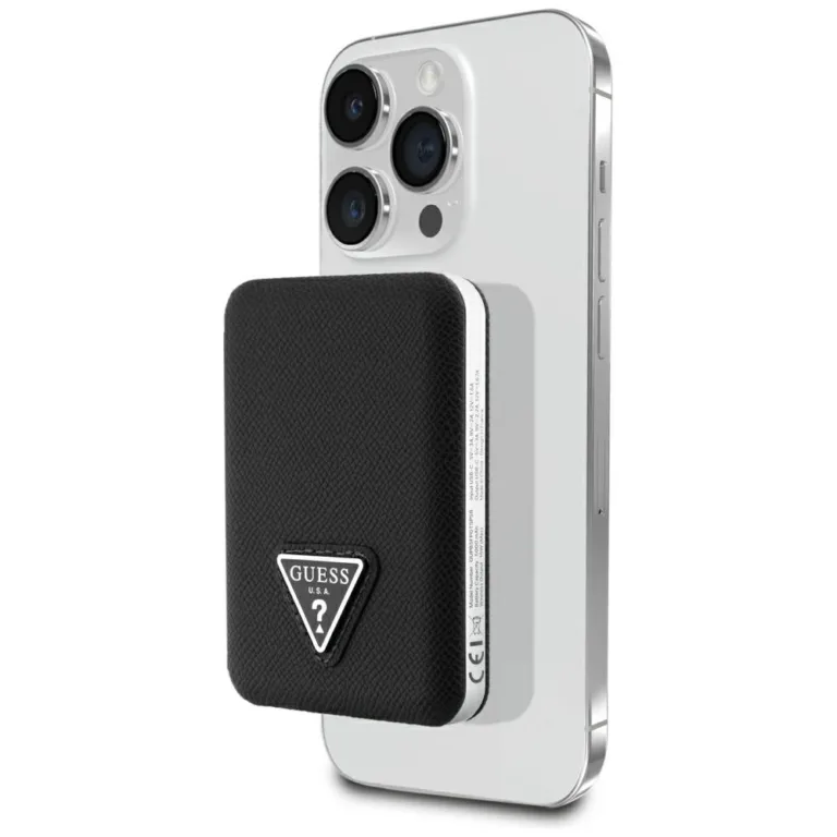 Guess Grained Triangle MagSafe 5000 mAh powerbank – fekete
