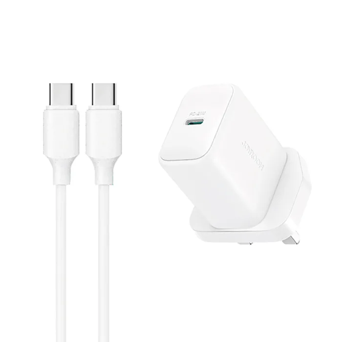 Joyroom JR PD 20W fali töltő (UK csatlakozó) 1 m USB-C kábellel – fehér