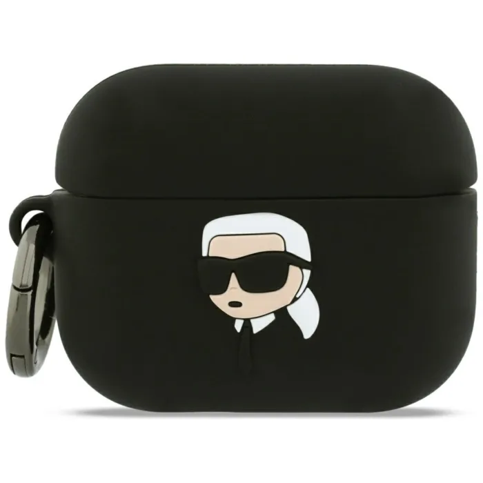 Karl Lagerfeld Silicone Karl Head 3D tok AirPods Pro 3 – fekete