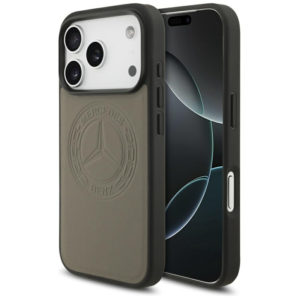 Mercedes Leather Vintage Logo MagSafe Case for iPhone 17 Pro - Beige - bézs Mercedes Leather Vintage Logo MagSafe Case for iPhone 17 Pro - Beige - bézs