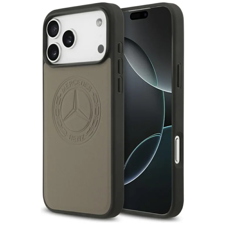 Mercedes Leather Vintage Logo MagSafe Case for iPhone 17 Pro Max - Beige - bézs