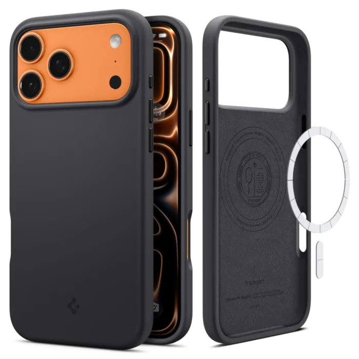 Spigen Silicone Fit Mag MagSafe telefontok fekete - iPhone 17 Pro Max