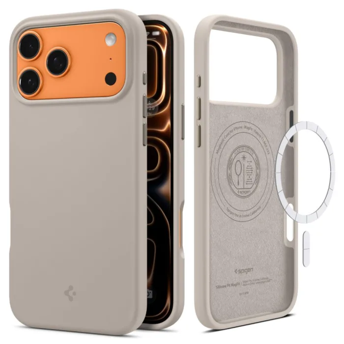 Spigen Silicone Fit Mag telefontok szürke - iPhone 17 Pro Max