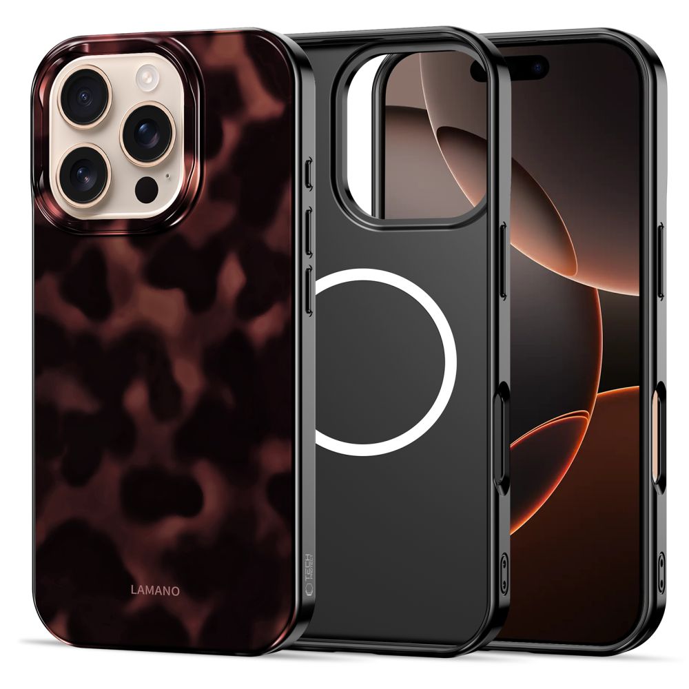 Tech-Protect Lamano MagSafe iPhone 16 Pro Max tok – fekete és piros Tech-Protect Lamano MagSafe iPhone 16 Pro Max tok – fekete és piros