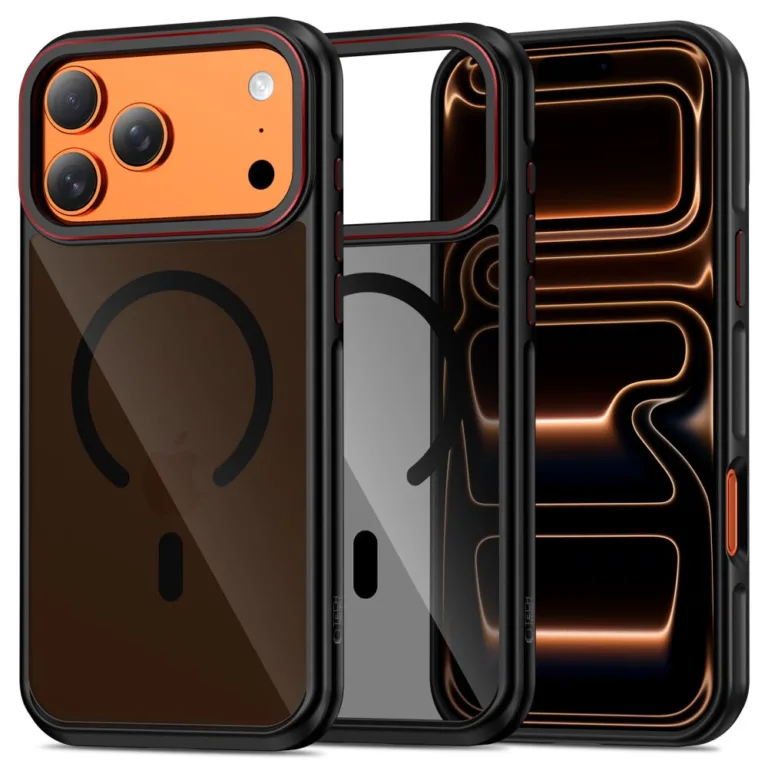 Tech-Protect MagHybrid MagSafe telefontok iPhone 17 Pro – fekete / piros