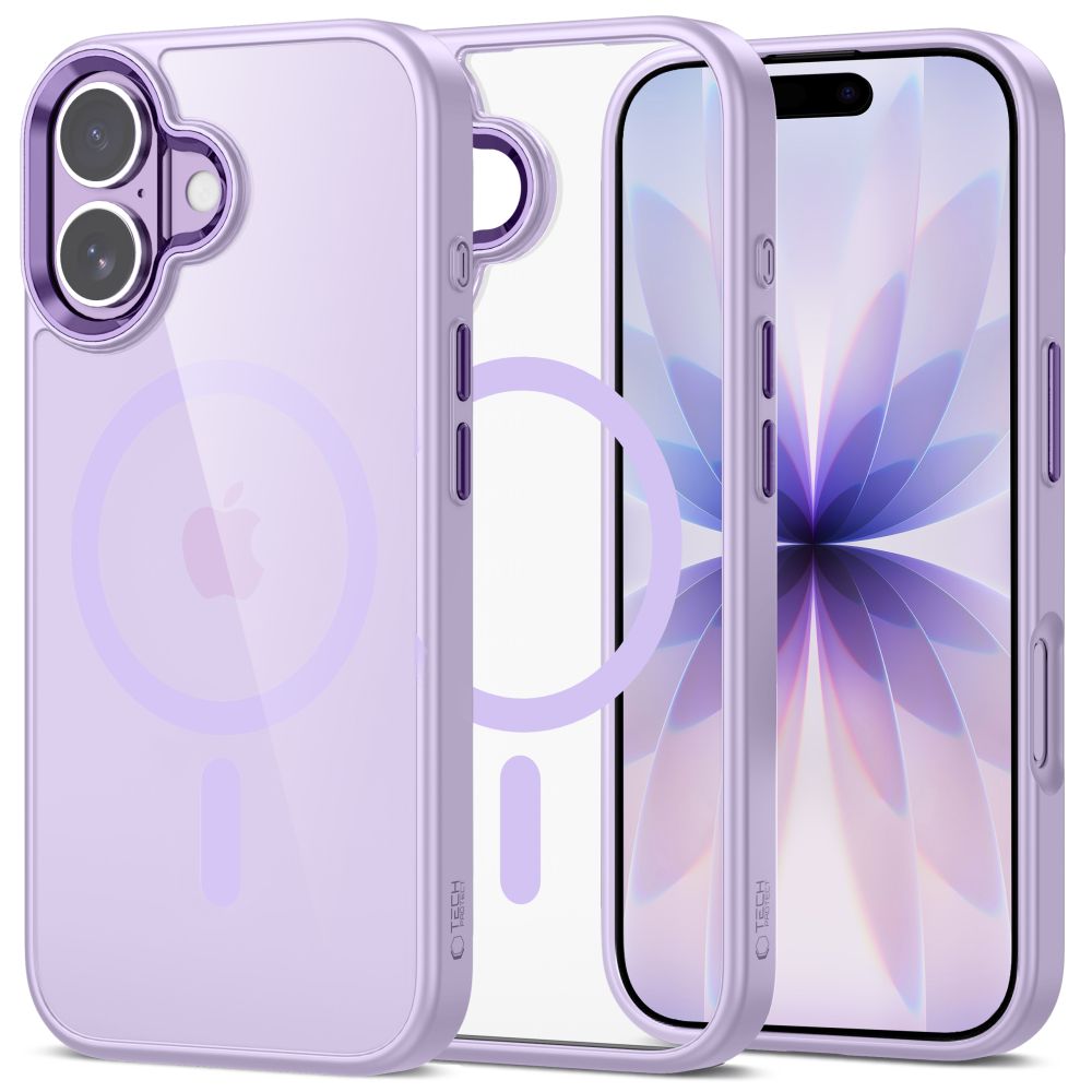 Tech-Protect MagMat MagSafe telefontok iPhone 17 – átlátszó lila Tech-Protect MagMat MagSafe telefontok iPhone 17 – átlátszó lila